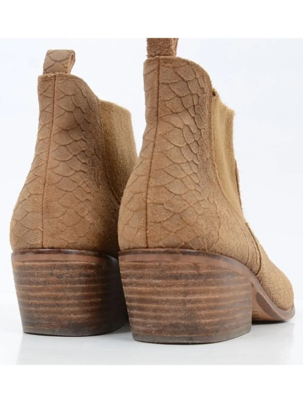 Crown Vintage Giancita Women’s 7.5 Leather/Wool Snake‎ Print Ankle Boots Bootie